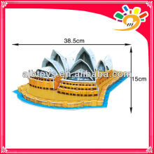 2013 Newest Popular Puzzle 58pcs DIY 3D Puzzle Game SYDNEY OPERA HOUSE Puzzle Building Jigsaw Puzzle For Adults